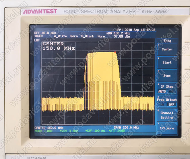 Тестирование частоты F1: 130-190 МГц - 40dbm / 10W